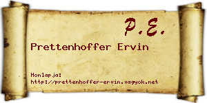Prettenhoffer Ervin névjegykártya